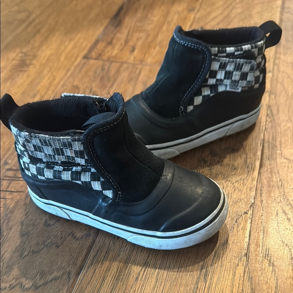 Kids Black and White Checkered Shoes